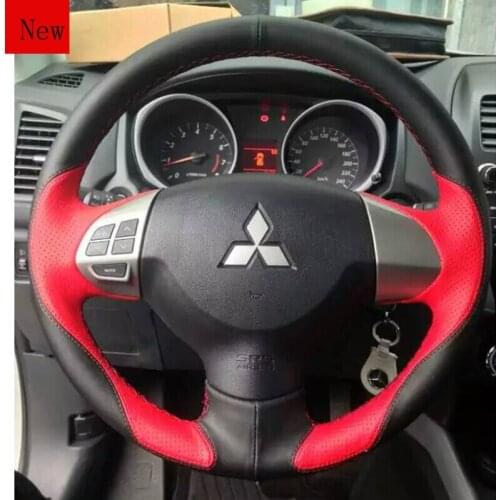 Custom Non-slip Comfortable Leather Car Steering Wheel Cover for Mitsubishi ASX Lancer Outlander Pajero V7 Car Accessories