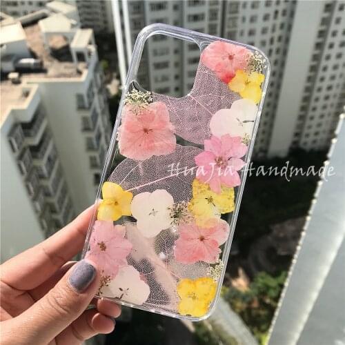 Real Flower Clear Case For SAMSUNG Galaxy S20 + S10 Lite,Transparent Case For S20FE NOTE 20 Ultra A71 Soft Cover for women girl