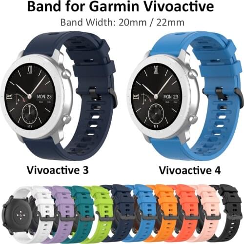 Quick Release Bands Straps for Garmin Vivoactive 3 4 Silicone Sports Wrist Band Replacement for Amazfit GTR 42mm 47mm Watchband