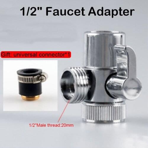Ro System 1/2 "Male thread Connector Faucet Adapter Diverter Valve Counter Top Water Filter Faucet Single-cut Valve