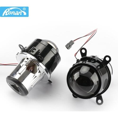 RONAN 2.5' Universal Fog Lights Lens Bi Xenon Projector H8 H9 H11 Metal Bifocal Driving Waterproof Front Bumper Lamp Retrofit