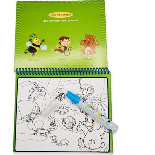 Magic Water Drawing Book Reusable Coloring Books Doodle With Magic Pen Cartoon Painting Drawing Board For Kids Educational Toys