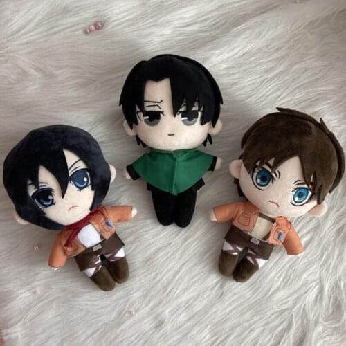 20CM Funny Joy Anime Attack on Titan Plush Doll Toy Levi Ackerman Cute Soft Stuffed Pillow Kids Gift
