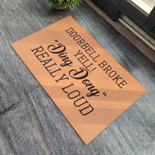 Funny Door Mats for Entrance Doorbell Broke Yell Ding Dong Really Loud Rubber Carpet In The Hallway Doormat Floor Rug Door Mat