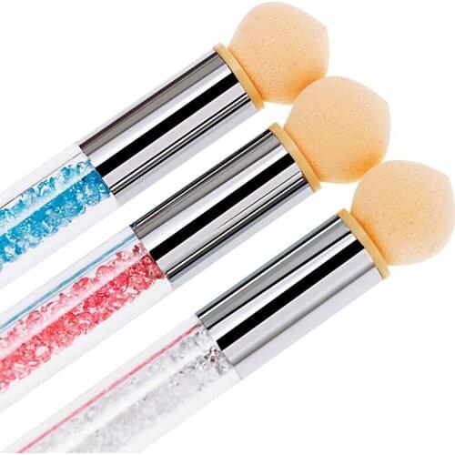 1Set Gradient Nail Art Brush Sponge Double-ended Shading Pen Acrylic Gel Glitter Powder Picking Dotting Manicure Tools