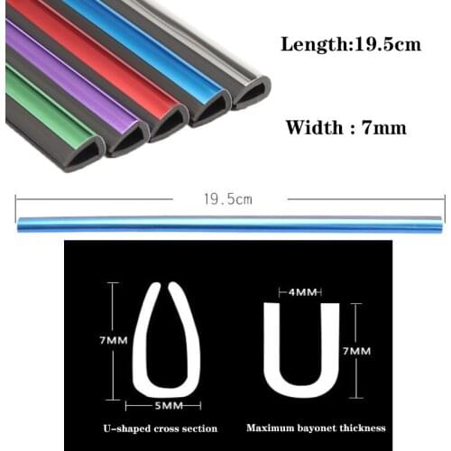 10pcs DIY Car Interior Car-styling plating Air Conditioner Outlet Grille Vent Trim Moulding U Shape Chrome Decoration Strip