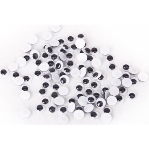 100Pcs Round Moving Movable Wiggly Wiggle Craft Eyes Glue On Sticker 10mm