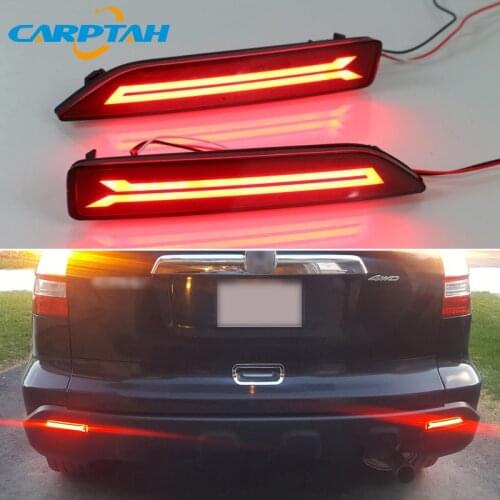 2PCS For Honda City 2012 2013 2014 LED Rear Fog Lamp Car LED Bumper Light Brake Light Reflector 2-in-1 Functions