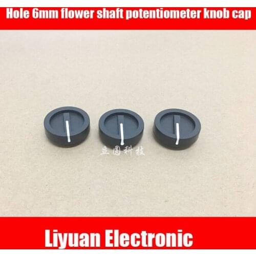 20pcs Hole 6mm flower shaft potentiometer knob cap Knurl shaft amplifier volume switch knob