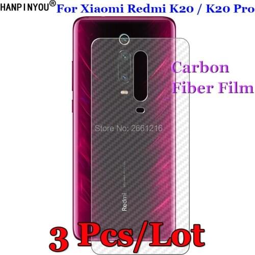 3 Pcs/Lot For Xiaomi Redmi K20 / K20 Pro 3D Non-slip Carbon Fiber Back Film Screen Protector Protective Sticker (Not Glass)