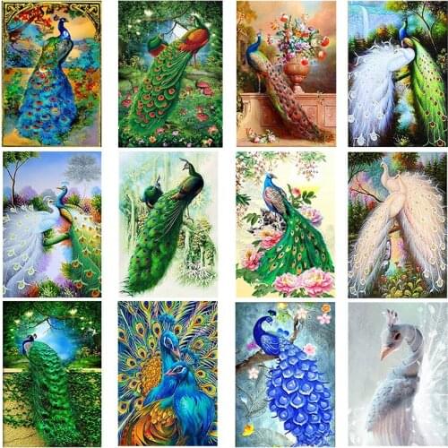 5d Diy Diamond Embroidery Peacock Animal Home Decoration full square Round Diamond Picture Needlework Painting Cross Stitch Kits