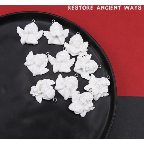 6pcs European and American Style Earrings for Woman 2020 Vintage Retro French Baroque Angelpendant Brooch Diy Jewelry Making