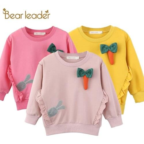 Bear Leader Childrens Clothing 2021 Spring New Kids Boy Girl Clothes Cartoon Dinosaur Princess Patchwork Sweatshirt Clothes 2-7T