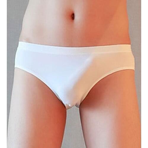 Seamless Underpants Mens Ultra-Thin Underwear Sexy Breathable Briefs Ice Silk Panties U Pouch Male Ropa Solid Pants Bikini A50