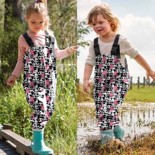 Children Waterproof Rain Pants Fashion Kids Overalls Baby Girls Jumpsuit Cartoon Rain Overall Waterproof Floral Baby Jumpsuits