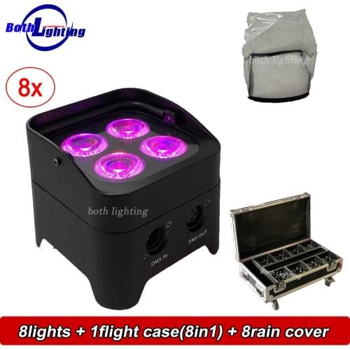 DJ Uplighting Wireless DMX 4*18w RGBWA UV 6in1 LED mini Battery Par Light with Remote Control for Party DJ Wedding LED Uplight
