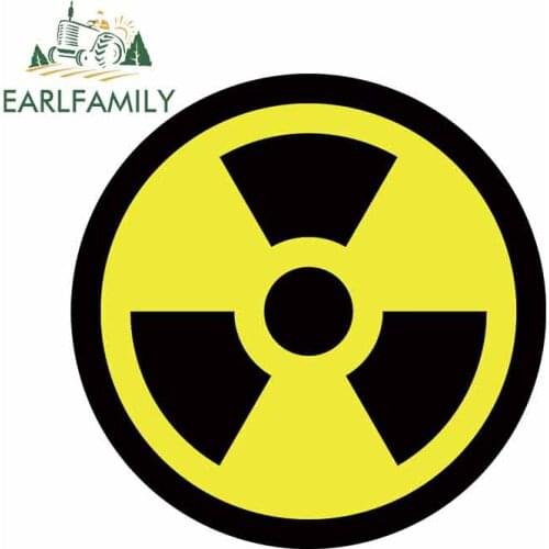 EARLFAMILY 13cm x 13cm for Radiation Symbol Auto Bumper Window Car Stickers Fashion Anime Decals Waterproof JDM VAN Decoration