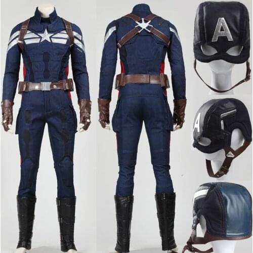 Movie Captain 2 Winter Soldier Superhero Steve Rogers Cosplay Costume Party Carnival Handsome Battle Outfit