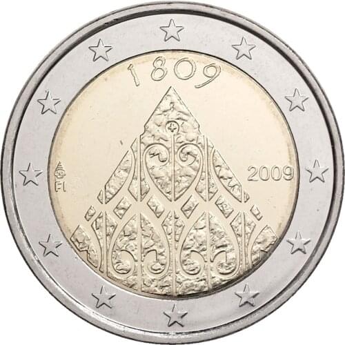 Finland 200th Anniversary of the Grand Duchy in 2009 2 Euro Real Original Coins True Euro Collection Commemorative Coin Unc