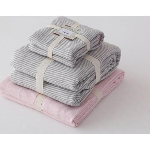 Sweam Stripe 3/4 Pcs Bedding Set Bedclothes Bed Linens Duvet Cover Set Bed 3/4 Pcs Sheet Pure cotton Home Textile Pillow