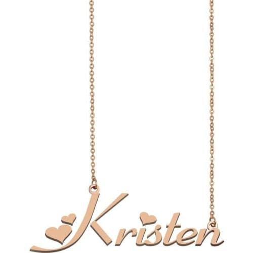 Kristen Personalized Name Necklace Custom Nameplate Pendant for Women Girls Best Friends Birthday Christmas Mother Days Gift