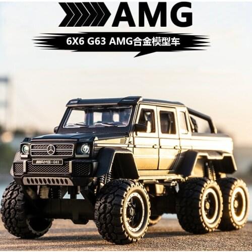 Mercedes-Benz G63 alloy model SUV shock absorber six-wheel open door model car boy gift children toy car Boys like Christmas