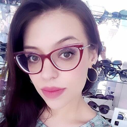 Fashion Cat Eye women glasses frame Retro Vintage Transparent Optical Glasses For Female Luxury Brand Designer spectacles