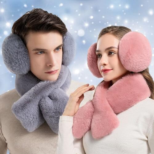 Earmuffs, plush warm men and women in winter riding collar earmuffs, children and students lovely ear cap ear bag