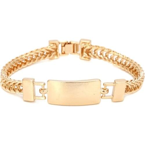2021 New Casual Fashion Retro Metal Chain Splicing Bracelet Hip Hop Geometric Alloy Bracelet Female Engagement Wedding Jewelry