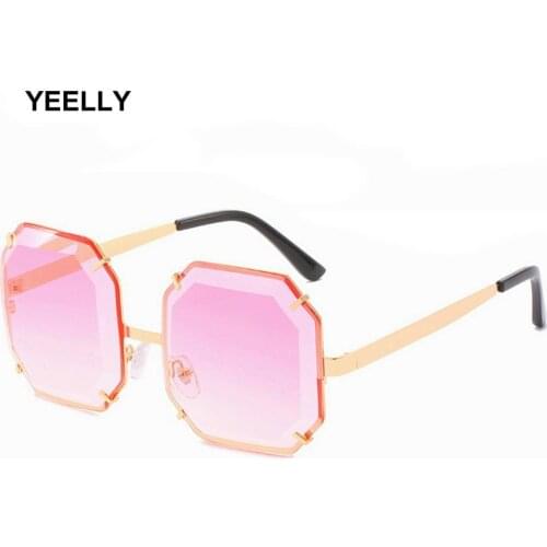 New Square Cut Sunglasses Personality Octagonal Spectacles Fashion Ladies Glasses 1740