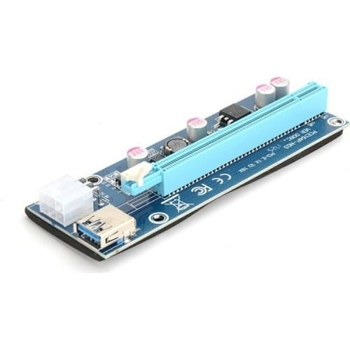 Wholesale 006C PCIe PCI-E PCI Express Riser Card 1x to 16x USB 3.0 Cable Adapter SATA to 4Pin IDE Molex 6 pin for Bitcoin Mining