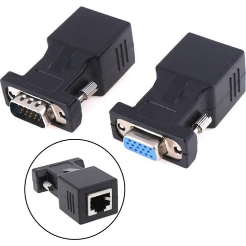 Female/Male VGA to RJ45 Connector Video Extender Computer/Laptop Accessories Desktop PC Parts for Macbook