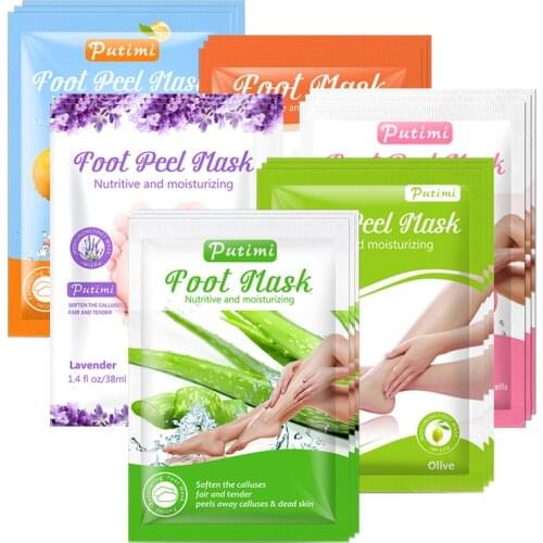 Feet Peeling Mask Removes Calluses Dead Skin Exfoliating Foot Mask Scrub Foot Care Feet Patches Socks for Pedicure Socks 6packs