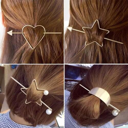 Hollow Pearl Metal Hairpin Simple Temperament Headdress Hair Accessories 1PC Fashion New Hot Headwear
