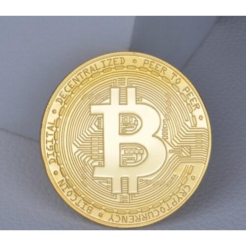 Gold Plated Bitcoin Coin Collection Great Gift Bitcoin Art Collection Physical Gold Commemorative Coin For Only $0.15