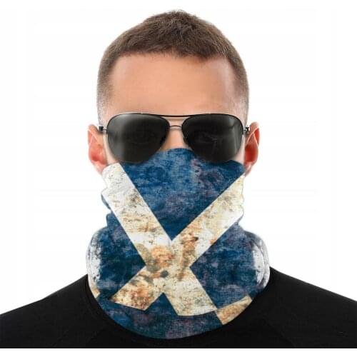 Scottish Flag Scarf Neck Face Mask Men Women Fashion Neck Warmer Tubular Bandanas Windproof Headwear Cycling Climbing
