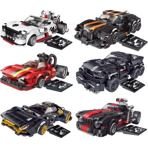 Speed Champions Classic Simulation Model Stickers Building Blocks Kit Bricks Toys for Child Gift Modified Racing Car