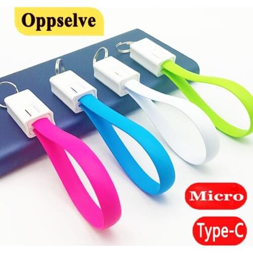 USB Cable For Micro USB Type C Wire Cord For Samsung Galaxy S20 S10 Huawei P40 P30 Xiaomi Mini Phone Keychain Charge Cable