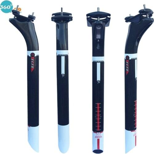 New FCFB white red black bike glossy seat carbon fiber mountain bike road bike seat post saddle tube back 25mm seatpost
