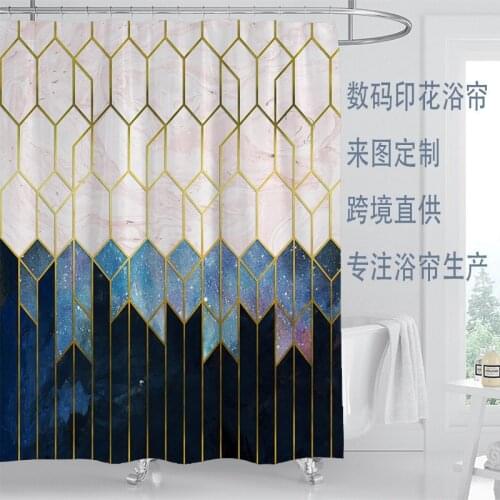 Bath Waterproof 3D Creative Digital Printed Fabric Bathroom Shower Curtain in the Bathroom for Modern Accessory Bathroom Product