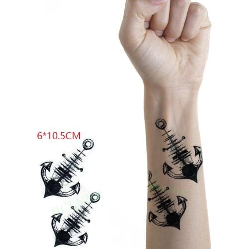 Waterproof Temporary Tattoo Sticker Anchor Sailing Hook Sexy Body Art Flash Tattoo Fake Tattoo for Women Men