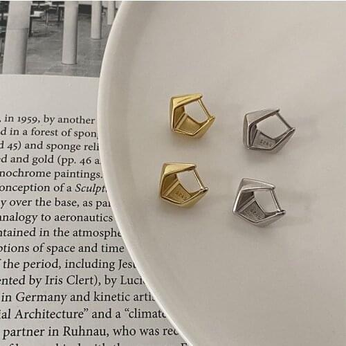 WTLTC 2021 New Design Rhombus Geometric Hoop Earrings Ladies Small Hoops Earrings Simple Metal Charms Earrings for Her Gifts