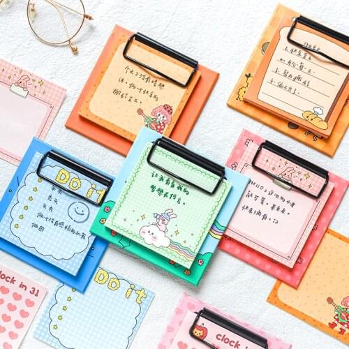 Yisuremia Kawaii 30 Sheets Memo Pads Note Paper With Board Clip To Do List Daily Planner Study Notepad School Office Stationery