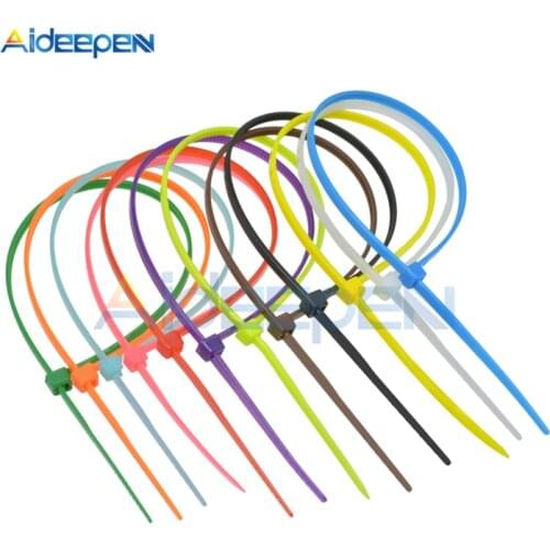 100Pcs/lot 200mm Self-locking Nylon Durable Cable Ties 8 inch 2.5*200mm 12 Color Plastic Non-slip Wire Zip Ties Set UL Certified