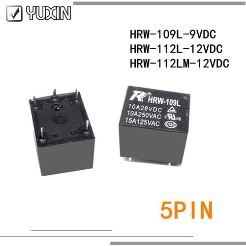 20PCS/LOT 100%Original&New Relay HRW-112LM 12VDC HRW-112L 12VDC HRW-109L 9VDC HRW-112L-12VDC 4PIN 5PIN 15A 12V 9V