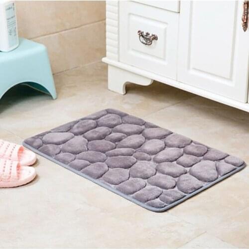 2020 Bath Mat Simple Cobblestone Rug Bedroom Entrance Door Mat Door Mat Kitchen Bathroom Door Water Absorption Anti-slip Mat