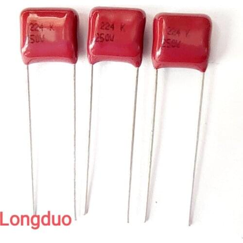 50pcs 224k 0.22uf 220nf 250V Type CBB Metallized Polypropylene Film Capacitors