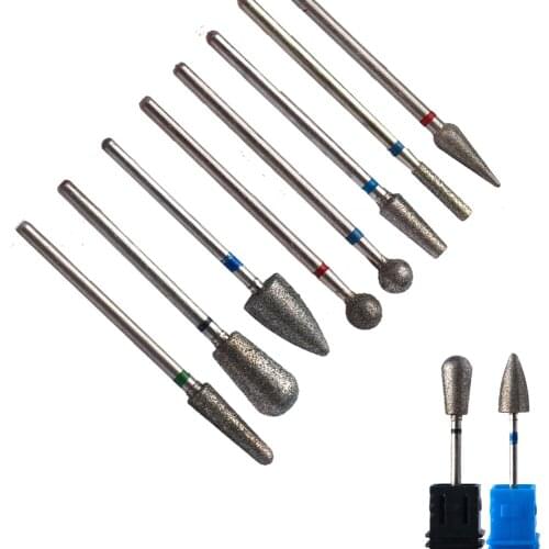 Diamond Nail Drill Bit Milling Cutter Electric Manicure MachineCuticle Clean Burr Gel Polish Remove Drills Tools Accessories