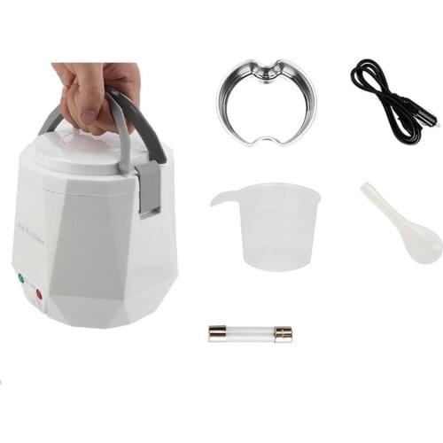 Car Rice Cooker 24v Truck 1.6l Rice Cooker Mini Rice Cooker 2 People -3 People White Safe Portable Insulation
