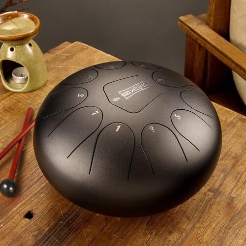 Hluru Drum Steel Tongue 8 Inch Tang Drum Ethereal 11 notes Tone F Percussion Hand pan Instrument Musical Instruments